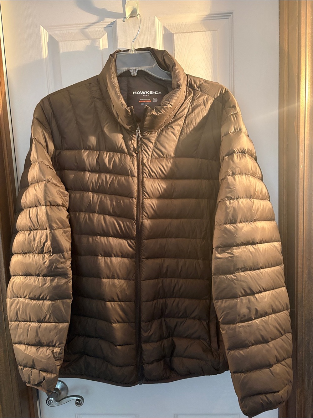 Men’s Hawke & Co Brown Lightweight Quilted Puffer Jacket 2XB
